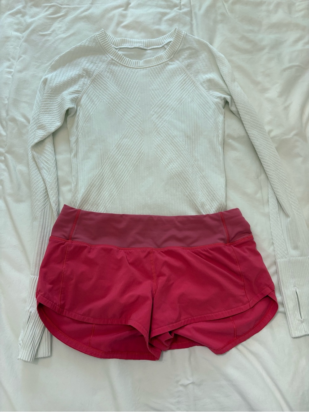 lululemon athletica long sleeve top and shorts